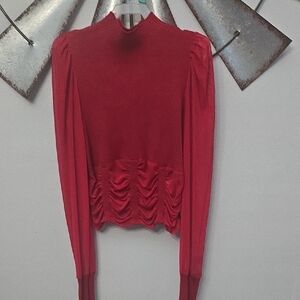 Almost Famous Elegant Red Ruched Women's Top